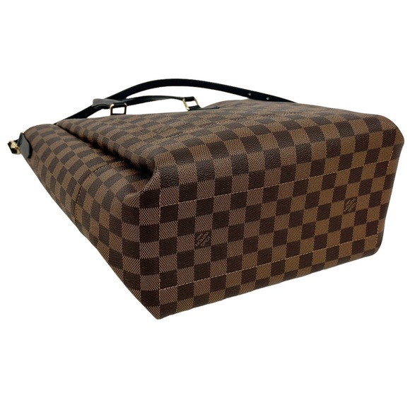 Louis Vuitton Damier Ebene Belmont NV MM Tote Bag N60294 LV + Pouch Brown Black - Picture 7 of 12